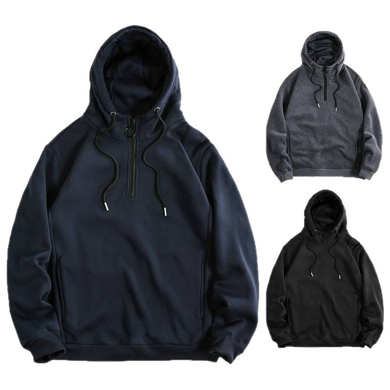 Men's Loose Casual Solid Color Hoodie